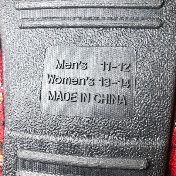 WONDERSHOP Shoes Adult Plaid Slippers Red size M 11/12 W 13/14 - Picture 5 of 6